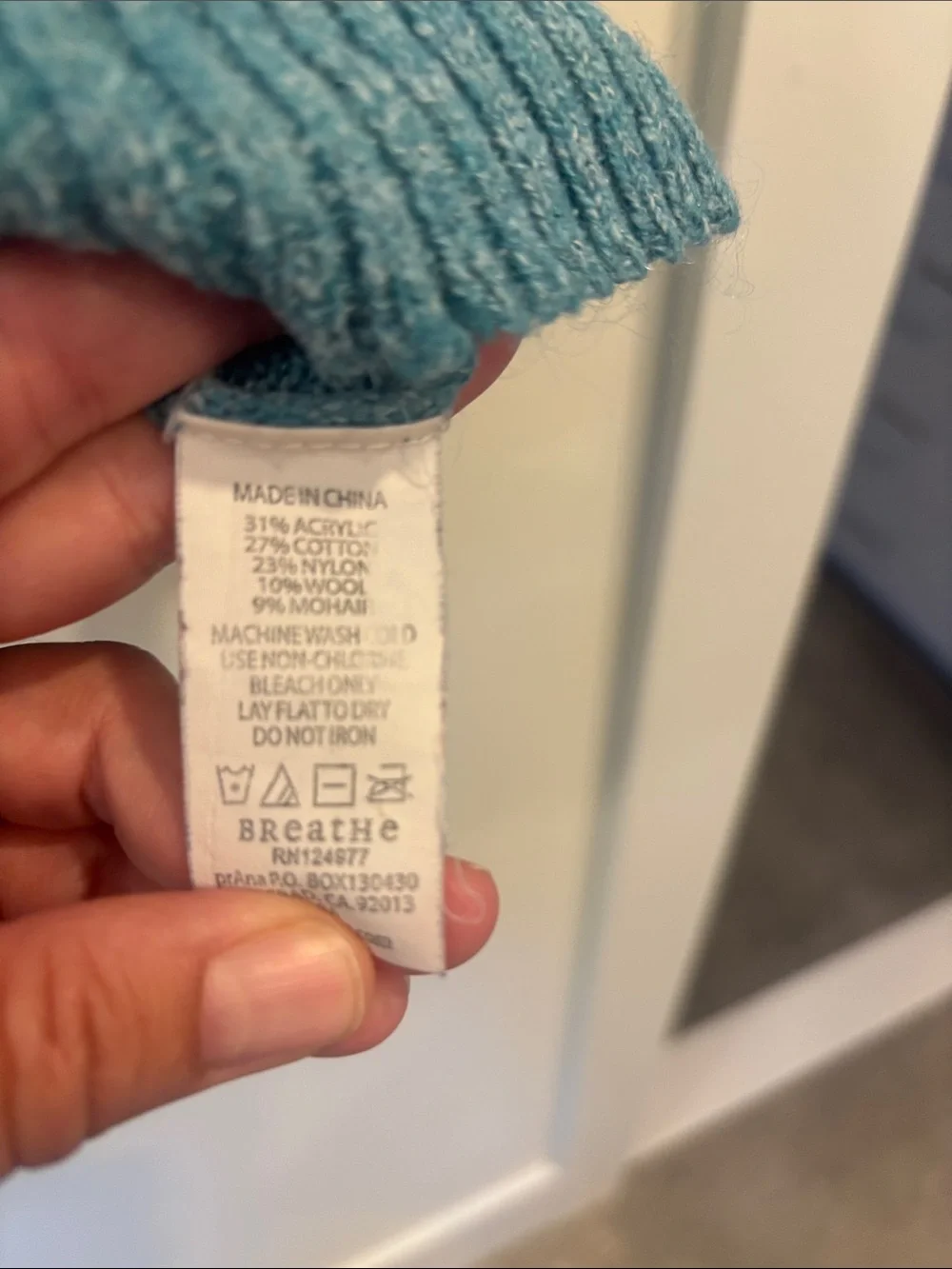 Prana Teal Crewneck Sweater